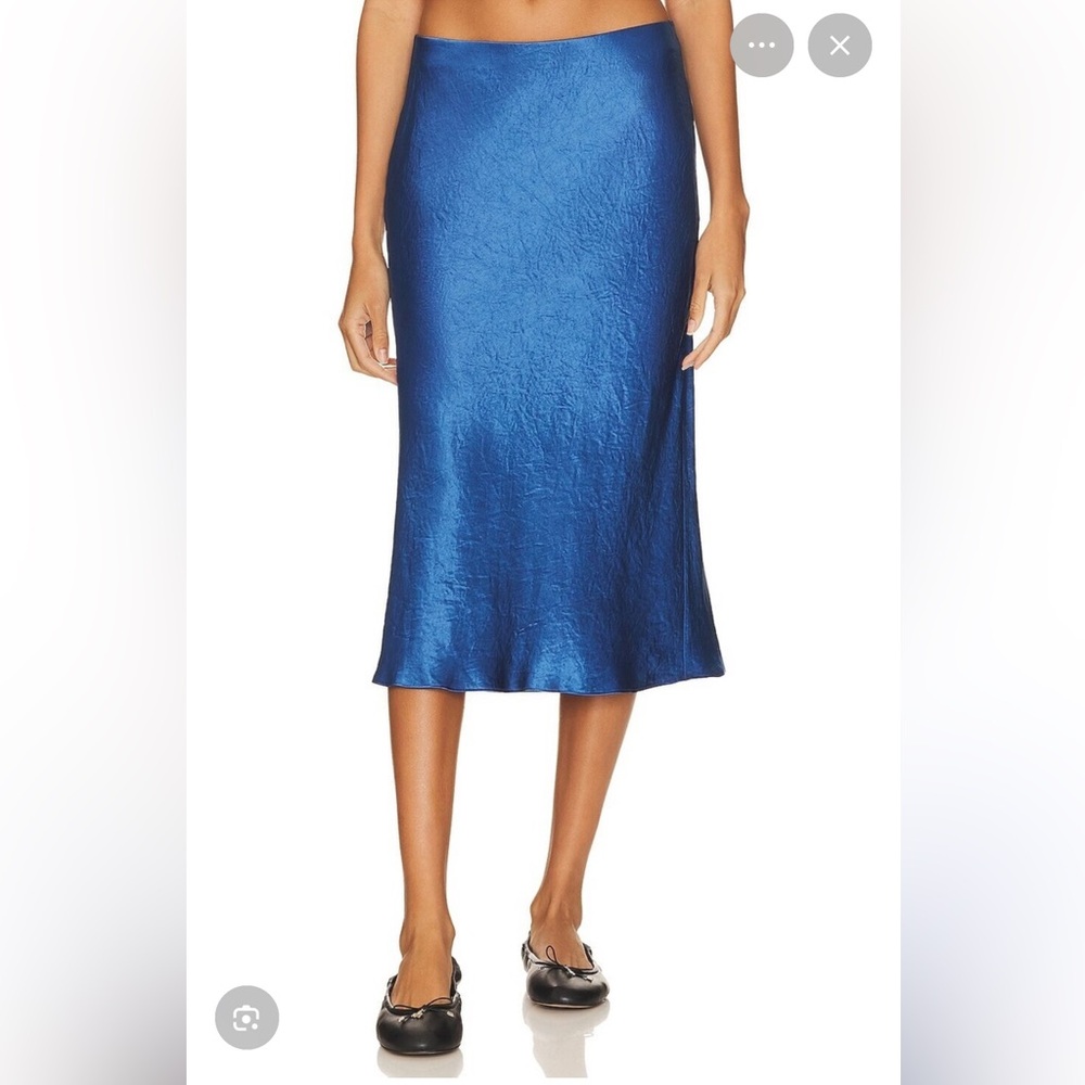 Vince Blue Satin Midi Slip Skirt, sz S, New without tags